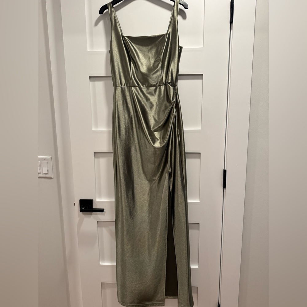 David’s Bridal Eucalyptus Satin Dress